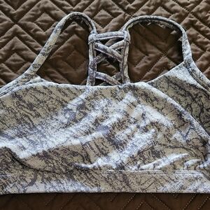 All in Motion Crisscross Back Sports Bra - Gray and White